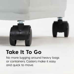 Contenitore Ermetico per Cibo per Cani con Ruote, Paletta da 2 Tazze, Capacità 24,5 kg, Contenitore per Alimenti per Animali Domestici con Paletta Integrata, Ciotole e Mangiatoie per Animali - Product Image 4