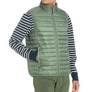 Chaqueta sin mangas estilo universitario para hombre, informal, con cremallera frontal, cuello alto, de lona, ajuste holgado, con logotipo personalizado, venta al por mayor a granel para otoño - Product Image 5