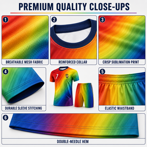 Camiseta de Fútbol Personalizada RUIWO para Hombre, 100% Poliéster, Transpirable, Cuello Redondo, Manga Corta, Uniforme de Fútbol de Verano, Impresión Digital Rápida - Product Image 5