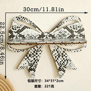 ชั้นวางของติดผนังรูปทรงโบว์ทันสมัย ชั้นวางของตกแต่งไม้แบบลอยตัว สไตล์บ้านไร่หรูหรา ชั้นวางของติดผนังสำหรับจัดเก็บของในบ้าน - Product Image 4