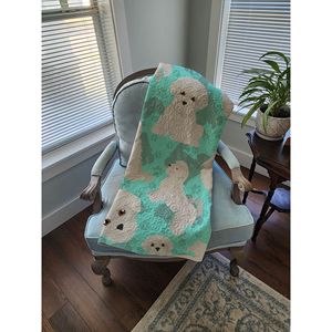 Maltese Artwork Pattern <b>Quilted</b> <b>Throw</b> Blanket 50x60 Soft and Lightweight for Bed Couch Sofa for Pets - Product Image 4