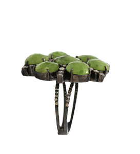Magnifique Bague de Mariage Classique Victorienne en Argent Sterling Massif 925 avec Calcaïdon Vert Sertie en Lunette, Bijoux pour Grossistes et Fêtes - Product Image 5