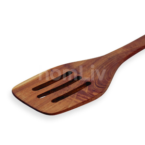Spatule à rainures en bois de teck Tamara, écologique et naturelle, sans peinture ni vernis, sans danger pour les aliments, certifiée Halal, personnalisable, pour OEM - Product Image 3