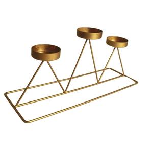 Support de bougie à 3 têtes en métal doré de qualité supérieure pour centre de table, décoration intérieure, bougeoir, prix le plus bas - Product Image 2