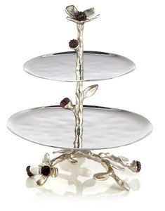 Support de service à 3 niveaux en métal doré de luxe, design feuille, plateau décoratif pour desserts et cupcakes, centre de table - Product Image 3