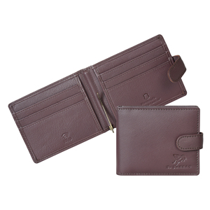 Luxury Dark Brown Genuine Leather <b>Mens</b> Money Clip <b>Wallet</b> Snap Closure Bifold Card Holder <b>RFID</b> Safe Compact Leather <b>Wallet</b> - Product Image 4