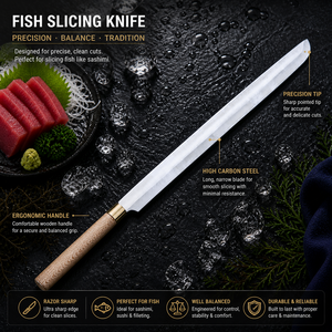 Handmade Long Tuna Fish <b>Knife</b> 35-inch Stainless Steel Professional Filleting <b>Slicing</b> Tool Wood Handle Eco-Friendly - Product Image 6