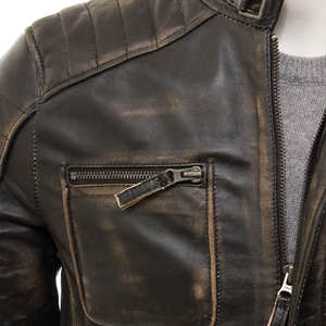 Chaqueta de Cuero Vacuno para Hombre, Estilo Urbano, Cuello Alto, Impermeable, Transpirable y Resistente al Viento, Superventas OEM - Product Image 5