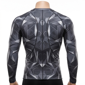 T-shirt de compression à manches courtes pour homme style Bape – Vêtement de sport géométrique pour l'entraînement et le fitness - Product Image 3