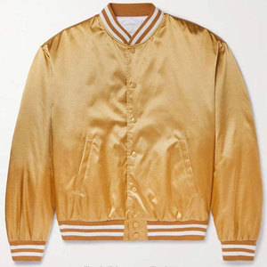Chaqueta Bomber Personalizada Ecológica de Poliéster/Algodón, Cuello Alto, Cierre de Cremallera, Diseño Bordado para Invierno - Product Image 1
