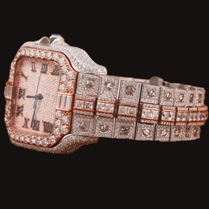 Diamante Moissanita de Diseño de Alta Calidad Premium con Números Romanos, Estilo Clásico, Estilo Hip Hop, Regalo Personalizado para Él - Product Image 3