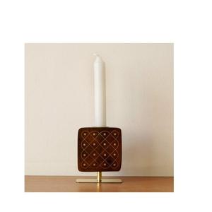 Porte-bougie traditionnel en bois pour mariages, événements festifs, fêtes, support à bougie finition naturelle pour décoration de table à la maison - Product Image 5