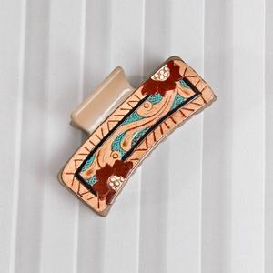 Pinza de Pelo Vintage de Resina con Diseño Floral, Accesorio de Moda para Mujer - Product Image 3
