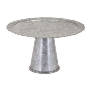 Wholesale Galvanized Metal <b>Cake</b> <b>Stand</b> Round Pedestal Serving Platter Rustic Dessert Display Holder For Party Wedding Table Decor - Product Image 1