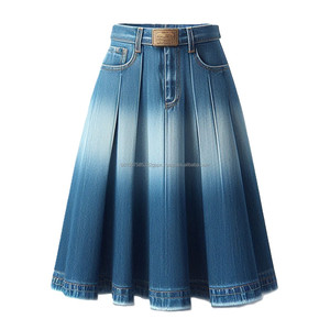 กระโปรงผ้ายีนส์ยาวของผู้หญิงกระโปรงแมกซี่เอวสูงซักได้ออกแบบได้ตามต้องการกระโปรงแมกซี่ไซส์พิเศษ - Product Image 2
