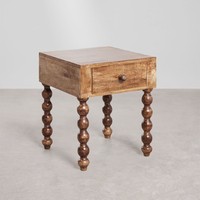 Table de chevet rectangulaire Vandana Nova Neo 45x50 cm en bois de manguier
