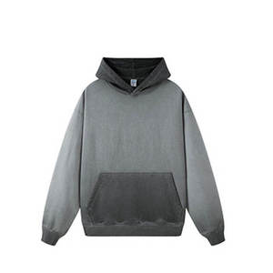 Sweat à capuche pour homme en molleton bouclette 100% coton, grammage lourd, délavé à l'acide, style vintage coréen, personnalisable, collection automne, vente en gros - Product Image 6