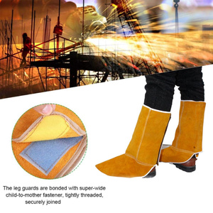 Heat and Abrasion Resistant Full Coverage Cowhide Split Leather Welding <b>Boot</b> <b>Covers</b> Protector Shoe <b>Covers</b> for Welders Clothing - Product Image 5