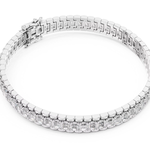 Pulsera de Diamantes en Oro Blanco de 18K, Corte Esmeralda, 12ct, Diamantes Naturales, Joyería Fina de Lujo, Regalo para Mujer, Boda, Fiesta - Product Image 2