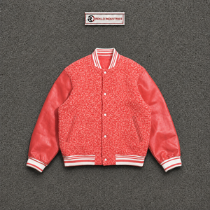 Blouson universitaire moderne en corail pour homme – Style streetwear, quotidien, universitaire, haute qualité, coupe bomber, mode urbaine - Product Image 5