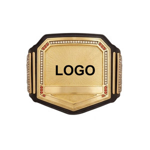 Unumstrittener Meisterschaftsgürtel, vergoldeter Wrestling-Titelgürtel mit schwarzem Lederriemen, personalisierte Sportauszeichnung - Product Image 3