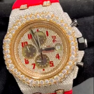 Reloj de buceo automático deportivo de lujo al por mayor con diamantes VVS de color D, moissanita, alarma, estilo hip hop, diseño mecánico de latón - Product Image 1