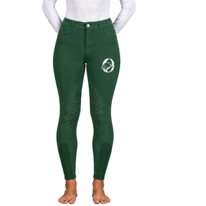 Dark Green Women Equestrian Riding Pants High Waist <b>Stretch</b> Leggings Full <b>Seat</b> Silicone Grip Horse Riding Breeches Athletic - Product Image 1