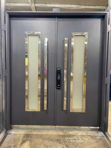 Portes intérieures sur mesure en fer forgé avec verre, porte française décorative moderne en acier pour villa de luxe, hôtel et maison résidentielle - Product Image 2