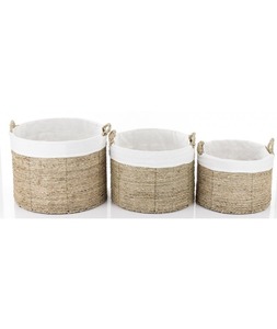 Natural Style Seagrass Eco-Friendly Rustic Multifunction Handmade <b>Basket</b> <b>Shelf</b> Organizer for Home and Kitchen <b>Storage</b> - Product Image 1