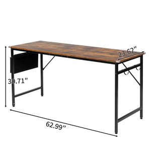 SG016FD P2 Particleboard with Rotten Wood Color 120cm Iron Pipe Cut-Off <b>Computer</b> <b>Desk</b> with Non-Woven Fabric Storage - Product Image 3