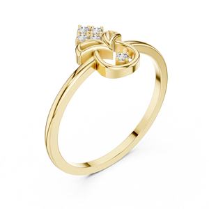 แหวนเพชรทรงกลมเรียบหรูมินิมอลสำหรับผู้หญิง ทองคำแท้ 14k เหมาะสำหรับเป็นของขวัญ งานหมั้น วันครบรอบแต่งงาน - Product Image 3