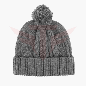 Unisex Solid Color Acrylic <b>Beanie</b> Hat 56-58CM Casual Winter Knitted Cap <b>with</b> <b>Pom</b> <b>Pom</b> for Adults - Product Image 2