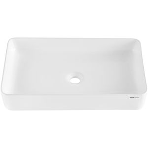 Lavabo de Cerámica Blanco Rectangular Moderno de 24 x 13.8 Pulgadas para Baño, con Encimera, Estilo Moderno B - Product Image 1