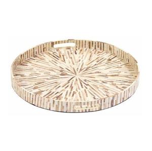 Bandeja de almacenamiento de nácar, organizador decorativo para interiores, bandeja rectangular de nácar para servir alimentos - Product Image 6