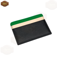 Dompet Kartu Kulit Hijau Mewah |   Dompet Kartu Kulit Asli Tipis untuk Pria |   Dompet Anti RFID OEM ODM Grosir
