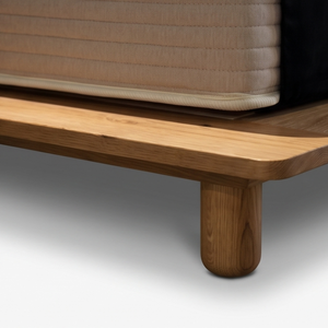Cadre de lit en teck minimaliste, lit plateforme en bois massif, mobilier de chambre à coucher écologique - Product Image 3