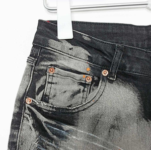 Shorts de mezclilla casuales para hombre Snow Wash, de cintura media, transpirables, elásticos, con patchwork, de moda, ODM, tejidos, 100% algodón, de secado rápido - Product Image 5