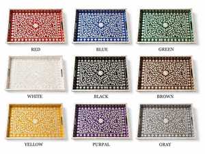 Bandeja de Almacenamiento de Lujo con Incrustaciones de Nácar, Elegante Organizador de Mosaico de Concha Iridiscente para una Decoración del Hogar con Estilo - Product Image 4