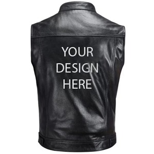 Chaleco de Cuero Personalizado para Motociclistas, Chaleco Bordado para Motociclistas - Product Image 1