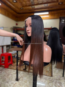 Extensions de cheveux humains vierges du vendeur Perruques de couleur naturelle droites à os longs Cheveux vietnamiens bruts doublement étirés Fermeture 2x6 - Product Image 4