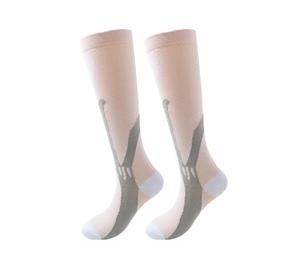 Chaussettes de compression sportives pour hommes, hauteur genou, respirantes, en polyamide tricoté, antidérapantes, fines, pour l'été - Product Image 5