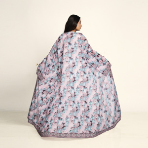 Abaya Larga de Chifón Estampado con Shrug para Mujer, Cárdigan Árabe Abierto por Delante, Ropa Islámica Modesta para Oración, ODM Ramadán y Eid - Product Image 5