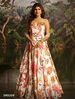 Conjunto de Lehenga Choli de Georgette con Acabado de Lujo, Estampado Floral Multicolor, Detalles de Trabajo Manual, Ropa Festiva, Colección al por Mayor