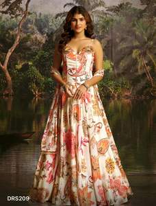 Conjunto de Lehenga Choli de Georgette con Acabado de Lujo, Estampado Floral Multicolor, Detalles de Trabajo Manual, Ropa Festiva para Cócteles, Colección al por Mayor - Product Image 5