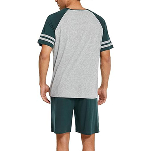 Stylish Men's Twin <b>Set</b> Short Sleeve Henley T-Shirt Button-Up Neck Plus Size Breathable for Casual Summer T-shirts Shorts <b>sets</b> - Product Image 2