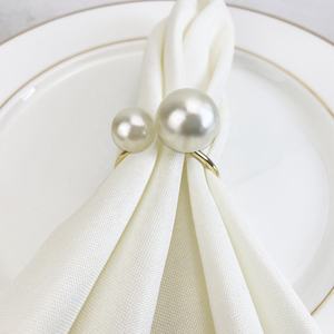 Juego de Servilleteros Clásicos con Perlas, Diseño Metálico Elegante, Ecológico y Duradero para Decoración de Mesa de Comedor y Camping - Product Image 1