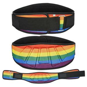 Haute qualité unisexe 6 \ "large incurvé néoprène Gym Fitness ceinture personnalisé arc-en-ciel couleur respirant entraînement bas du dos soutien - Product Image 1