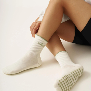Bulk Order Basic Grip <b>Socks</b> with Text ODM Custom logo Anti Slip Cotton <b>Socks</b> for Yoga Pilates Use for <b>Men</b> and Women - Product Image 6