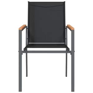 Juego de 2 Sillas de Jardín de Textilene Negro con Acero con Recubrimiento en Polvo, Tamaño Mediano, para Exteriores - Product Image 4