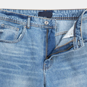 Pantalones Vaqueros de Mezclilla para Hombre, Corte Recto, Lavado a la Piedra, Cintura Media, Corte Regular, Algodón, Estilo Casual de Primavera, Hechos en Pakistán - Product Image 5